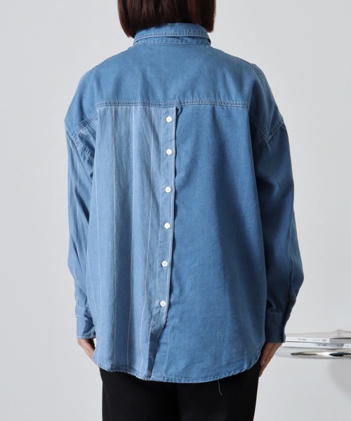 【セール】je crois soi ストライプ＆無地 デニムシャツ（シャツ/ブラウス）｜FUNALIVE（ファンアライブ）