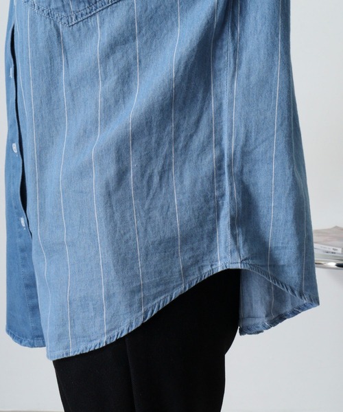 【セール】je crois soi ストライプ＆無地 デニムシャツ（シャツ/ブラウス）｜FUNALIVE（ファンアライブ）