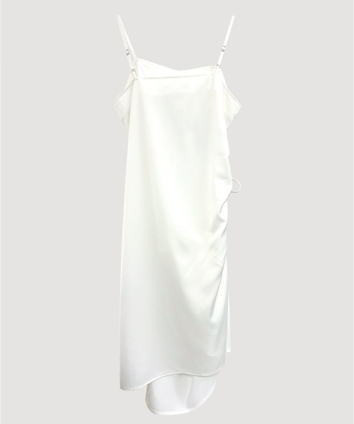 VIAVANDA(ヴィアヴァンダ)の「SATIN CAMISOLE DRESS(ドレス・レディース・チャコールグレー/ホワイト・FREE)」の8枚目の写真