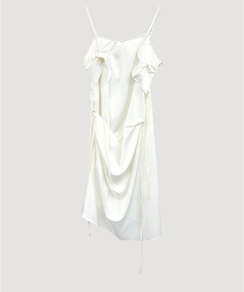 VIAVANDA(ヴィアヴァンダ)の「SATIN CAMISOLE DRESS(ドレス・レディース・チャコールグレー/ホワイト・FREE)」の9枚目の写真
