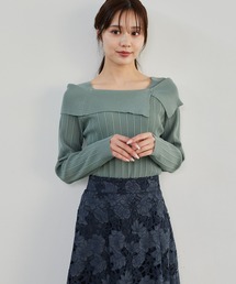 【ミントWEB限定】スリットオフショルリブニット291772