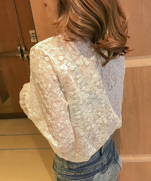 Lace Ladies(レースレディース)の「シアー 花柄 レース ハイネック ブラウス(その他トップス・レディース・ホワイト/アイボリー・XL/M/S)」の17枚目の写真