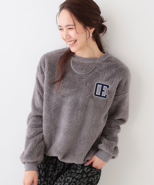 Cutie Blonde（キューティーブロンド）の「【洗える/S-LL】毛布に包まれているような着心地 やわらかボアトップス（Tシャツ/カットソー・レディース・グレー/チャコールグレー・01/02/04/03）」の2枚目の写真