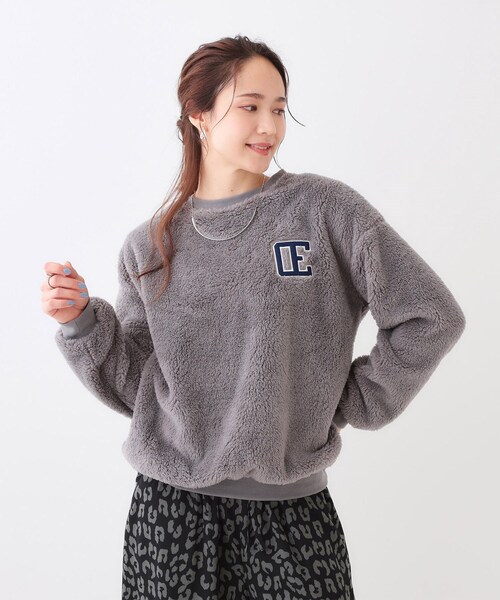 Cutie Blonde（キューティーブロンド）の「【洗える/S-LL】毛布に包まれているような着心地 やわらかボアトップス（Tシャツ/カットソー・レディース・グレー/チャコールグレー・01/02/04/03）」の3枚目の写真