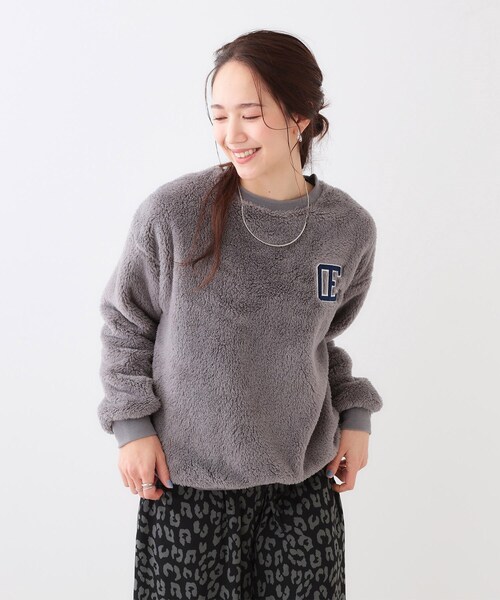 Cutie Blonde（キューティーブロンド）の「【洗える/S-LL】毛布に包まれているような着心地 やわらかボアトップス（Tシャツ/カットソー・レディース・グレー/チャコールグレー・01/02/04/03）」の4枚目の写真