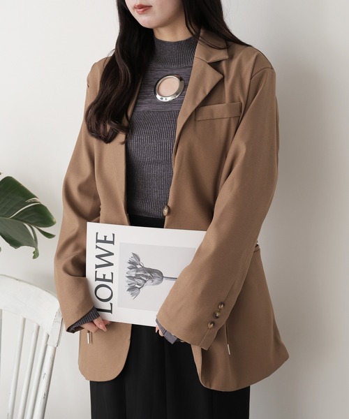 19日まで1万円以上お値引き‼️ダークパープル テーラードジャケット‼️ カットオフオーバーテーラードジャケット｜ACLENT（アクレント）