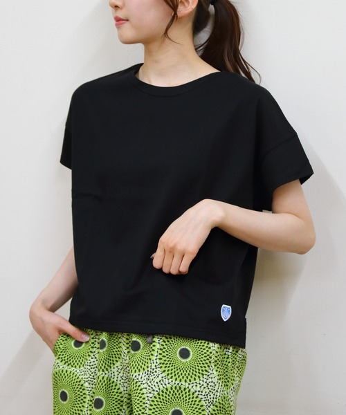 ORCIVAL(オーシバル)の「ORCIVAL/オーシバル ボートネックショートスリーブプルオーバー ソリッド BOATNECK SHORTSLEEVE P.O. SOLID OR-C0335 BFJ(Tシャツ/カットソー・レディース・ブラック/ホワイト・1)」の2枚目の写真