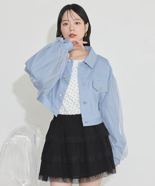 ラベルエチュード　バックレースアップデニムジャケット ラベルエチュード バックレースアップデニムジャケット ラベル