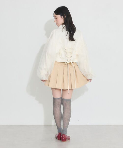 セール】チュールレイヤードバックレースアップジャケット