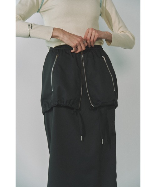 Solace（ソレイス）の「2WAYレイヤードロングスカート（スカート・レディース・ブラック/グレー・FREE）」の2枚目の写真