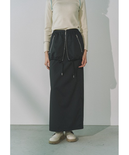 Solace（ソレイス）の「2WAYレイヤードロングスカート（スカート・レディース・ブラック/グレー・FREE）」の10枚目の写真
