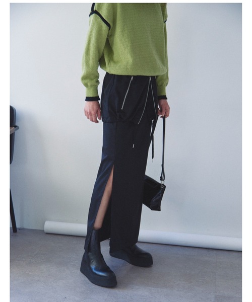 Solace（ソレイス）の「2WAYレイヤードロングスカート（スカート・レディース・ブラック/グレー・FREE）」の4枚目の写真