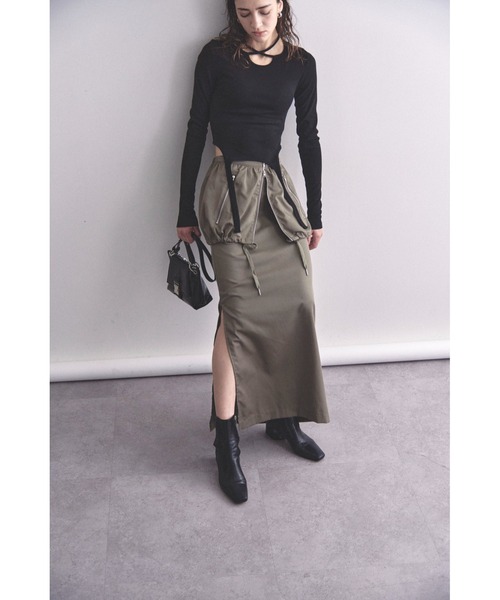 Solace（ソレイス）の「2WAYレイヤードロングスカート（スカート・レディース・ブラック/グレー・FREE）」の14枚目の写真