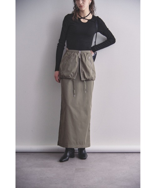 Solace（ソレイス）の「2WAYレイヤードロングスカート（スカート・レディース・ブラック/グレー・FREE）」の15枚目の写真