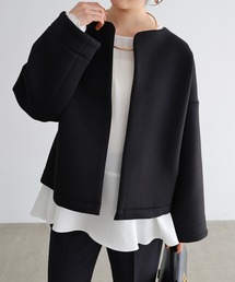 evernavy（エバーネイビー）の「ダンボール ショート ジャケット（ノーカラージャケット）」