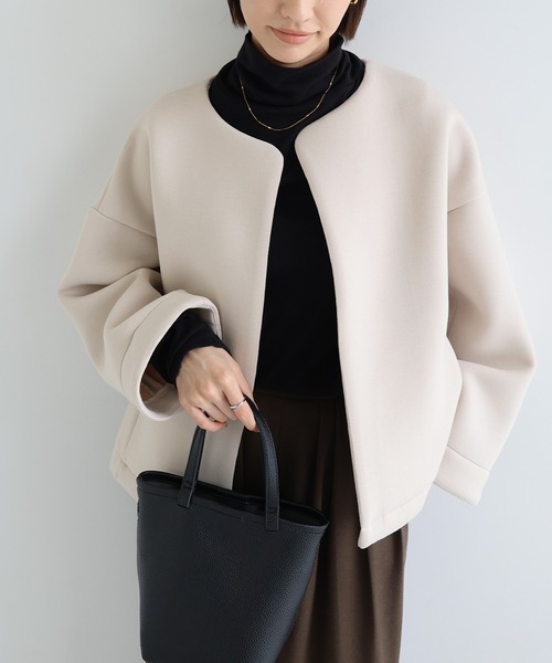 セール】ダンボール ショート ジャケット（ノーカラージャケット