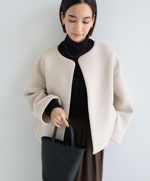 セール】ダンボール ショート ジャケット（ノーカラージャケット