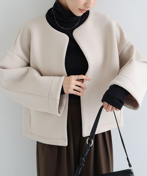 セール】ダンボール ショート ジャケット（ノーカラージャケット