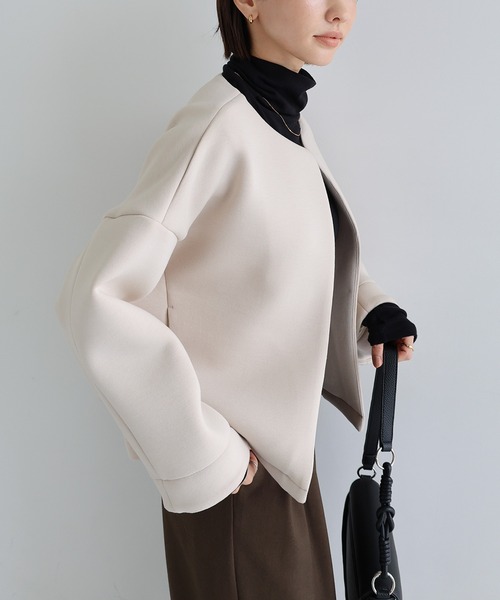 セール】ダンボール ショート ジャケット（ノーカラージャケット