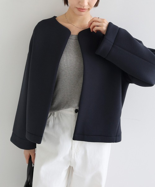 セール】ダンボール ショート ジャケット（ノーカラージャケット