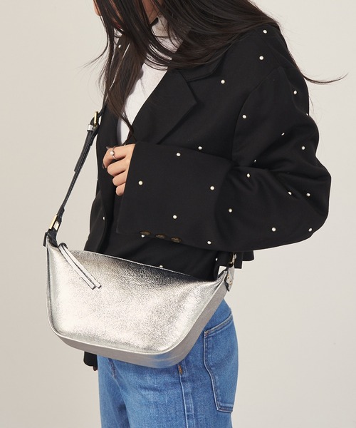 MARCO BIANCHINI（マルコビアンチーニ）の「【MARCO BIANCHINI】イタリアンレザー ショルダーバッグ 24062（ショルダーバッグ・レディース・シルバー/ブラック・FREE）」の13枚目の写真