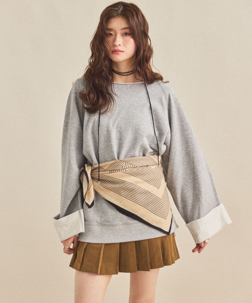 MIRROR STOKE(ミラーストーク)の「≪WEB限定≫【新色追加】SWEAT LOOSE PULLOVER/スウェットルーズプルオーバー(Tシャツ/カットソー・レディース・ピンク/イエロー/アイボリー/グレー/ブラウン/ネイビー・MEDIUM)」の3枚目の写真