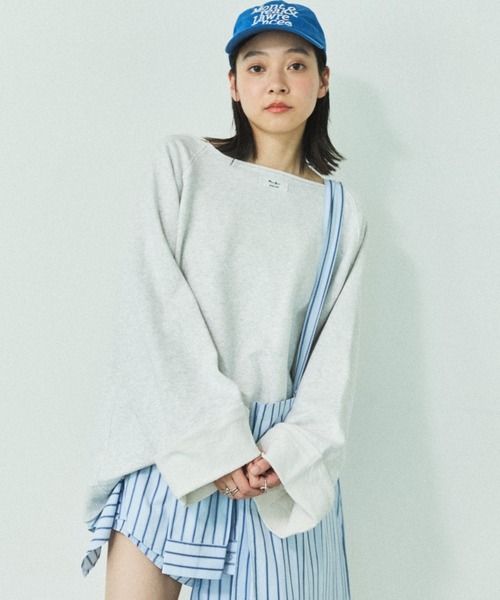 MIRROR STOKE(ミラーストーク)の「≪WEB限定≫【新色追加】SWEAT LOOSE PULLOVER/スウェットルーズプルオーバー(Tシャツ/カットソー・レディース・ピンク/イエロー/アイボリー/グレー/ブラウン/ネイビー・MEDIUM)」の2枚目の写真