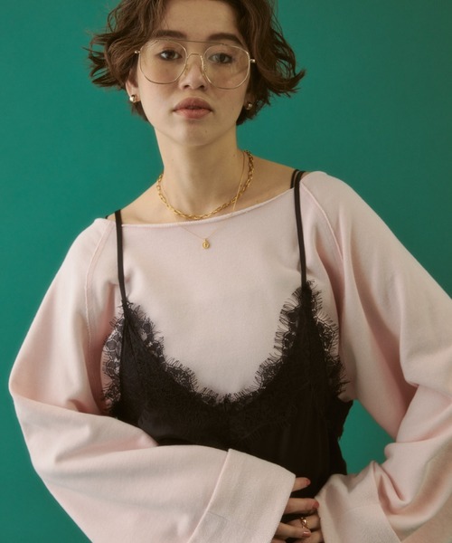 MIRROR STOKE(ミラーストーク)の「≪WEB限定≫【新色追加】SWEAT LOOSE PULLOVER/スウェットルーズプルオーバー(Tシャツ/カットソー・レディース・ピンク/イエロー/アイボリー/グレー/ブラウン/ネイビー・MEDIUM)」の12枚目の写真