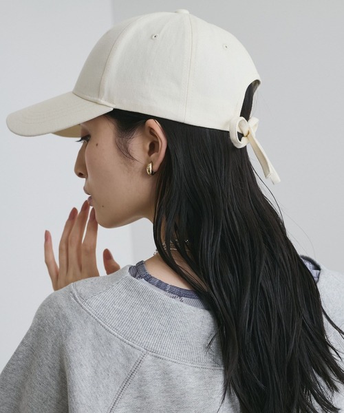 VIS（ビス）の「バックリボンツイルCAP（キャップ・レディース・ブラック/キナリ/ベージュ・FREE）」の2枚目の写真
