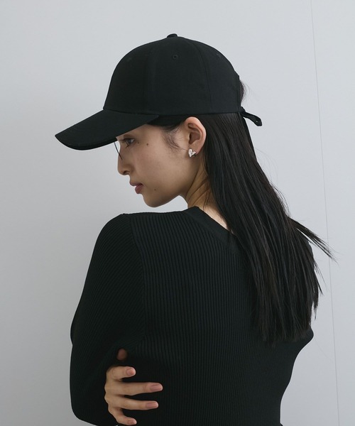 VIS（ビス）の「バックリボンツイルCAP（キャップ・レディース・ブラック/キナリ/ベージュ・FREE）」の5枚目の写真