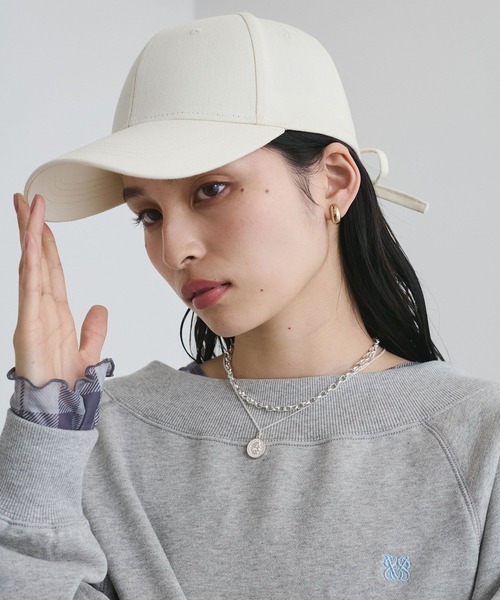 VIS（ビス）の「バックリボンツイルCAP（キャップ・レディース・ブラック/キナリ/ベージュ・FREE）」の9枚目の写真
