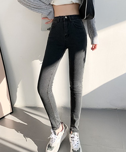 meJane（ミージェーン）の「ストレッチ スキニーパンツ（デニムパンツ・レディース・ブラック/インディゴブルー/スミクロ・S/M/L）」の3枚目の写真