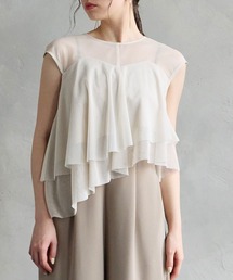 アシンメトリーラメチュール2WAYブラウス
