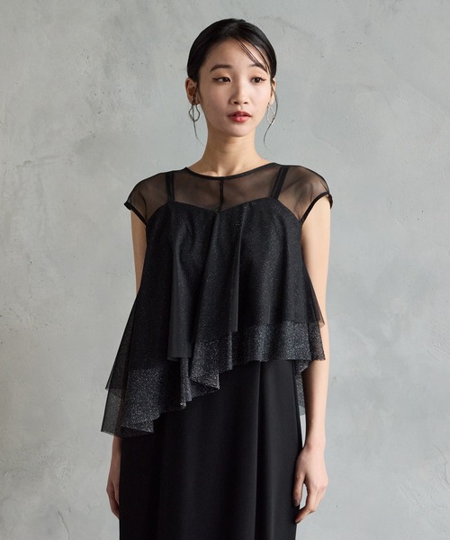 AIMER(エメ)の「アシンメトリーラメチュール2WAYブラウス(シャツ/ブラウス・レディース・ベージュ/ブラック/グレー・MEDIUM)」の16枚目の写真