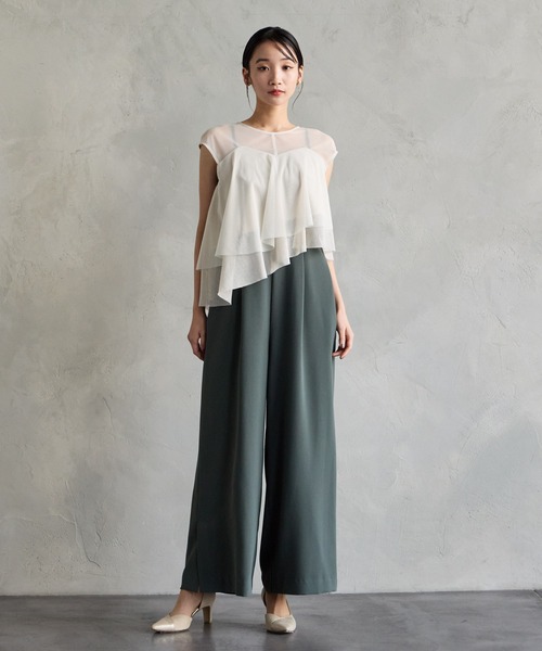 AIMER(エメ)の「アシンメトリーラメチュール2WAYブラウス(シャツ/ブラウス・レディース・ベージュ/ブラック/グレー・MEDIUM)」の5枚目の写真