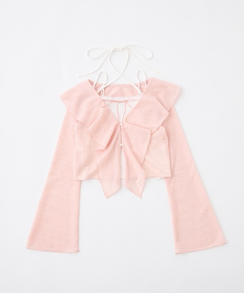 one after another NICE CLAUP（ワンアフターアナザーナイスクラップ）の「キャミ付きフリルカーディガン（アンサンブル・レディース・オフホワイト/ブラック/ピンク/ホワイト系その他・FREE）」の21枚目の写真