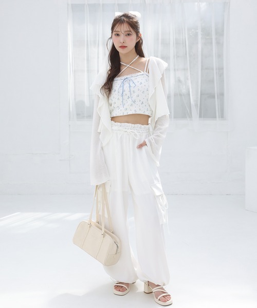 キャミ付きフリルカーディガン（アンサンブル）｜one after another