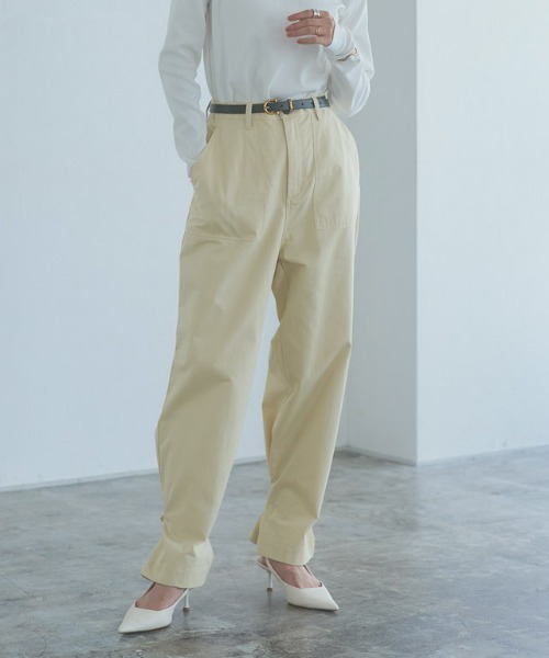 RASW（ラス）の「[RASW]2wayコットンベイカーパンツ（チノパンツ・レディース・カーキ/キナリ・M/L）」の3枚目の写真