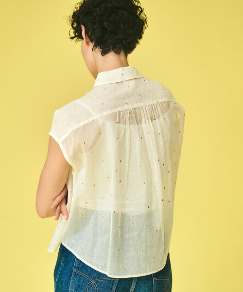 LE GLAZIK(ルグラジック)の「INDIA INDUSTRY | コットンオーガンジー 刺繍シャツ WOMEN(シャツ/ブラウス・レディース・ホワイト系その他5/ブルー系その他5・1)」の3枚目の写真
