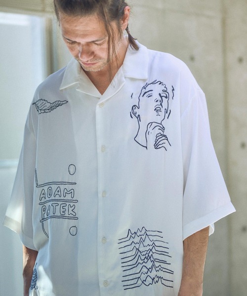 ADAM PATEK(アダムパテック)の「mhs2320-mad embroidery short sleeve shirt ショートスリーブシャツ(シャツ/ブラウス・メンズ・ブラック/ホワイト・2/1)」の12枚目の写真