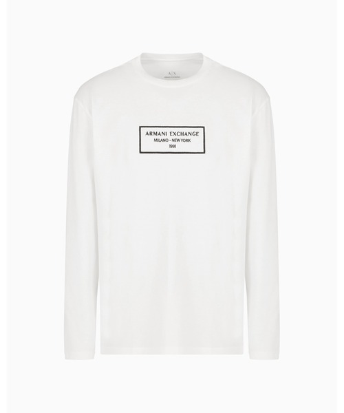 ARMANI EXCHANGE(アルマーニエクスチェンジ)の「【A|X アルマーニ エクスチェンジ】フレームロゴ 長袖クルーネックTシャツ/REGULAR(Tシャツ/カットソー・メンズ・ホワイト/ブラック・LARGE/MEDIUM/SMALL/X-SMALL/X-LARGE/XX-LARGE)」の6枚目の写真