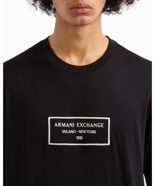 ARMANI EXCHANGE(アルマーニエクスチェンジ)の「【A|X アルマーニ エクスチェンジ】フレームロゴ 長袖クルーネックTシャツ/REGULAR(Tシャツ/カットソー・メンズ・ホワイト/ブラック・LARGE/MEDIUM/SMALL/X-SMALL/X-LARGE/XX-LARGE)」の8枚目の写真