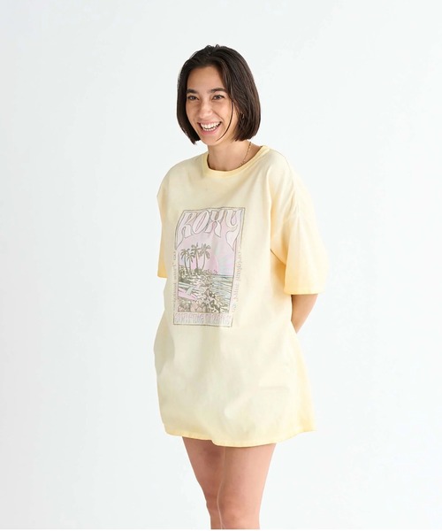 ROXY（ロキシー）の「SURFING HORIZONS /ロキシーオーバーサイズシルエット半袖Tシャツ（Tシャツ/カットソー・レディース・イエロー/ホワイト/ブラック・MEDIUM/LARGE/SMALL）」の8枚目の写真
