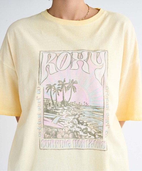 ROXY（ロキシー）の「SURFING HORIZONS /ロキシーオーバーサイズシルエット半袖Tシャツ（Tシャツ/カットソー・レディース・イエロー/ホワイト/ブラック・MEDIUM/LARGE/SMALL）」の6枚目の写真