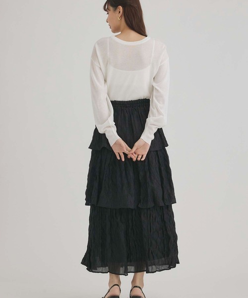 fifth（フィフス）の「ワッシャーラメティアードスカート（スカート・レディース・ベージュ/ブラック・M）」の16枚目の写真