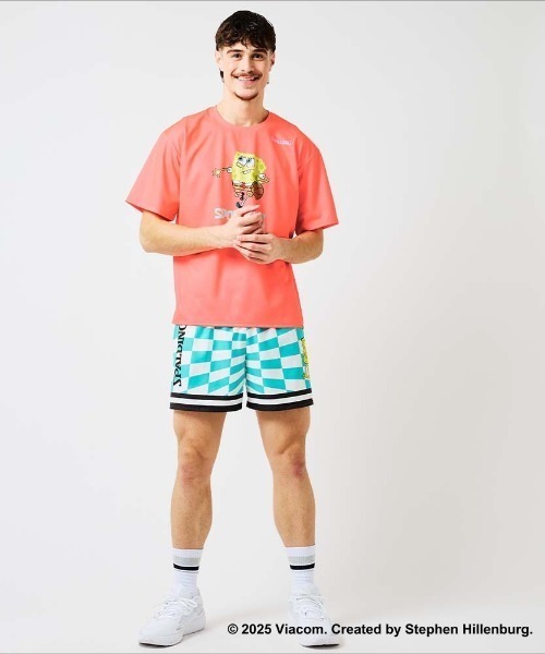 SPALDING（スポルディング）の「【SPALDING/スポルディング】布帛ショーツ スポンジ・ボブ チェッカーフラッグ/吸水速乾UVカットショートパンツ（その他パンツ・メンズ・ピンク/オレンジ/ブルー/ライトグリーン・MEDIUM/LARGE/SMALL/X-LARGE）」の5枚目の写真