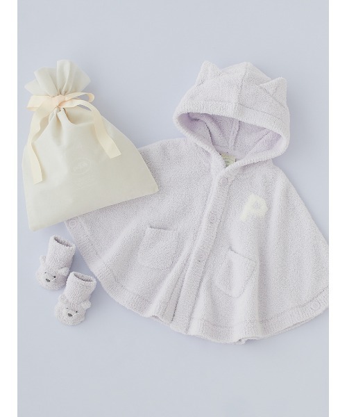 ラッピング済み】【BABY】パウダーアニマルポンチョ＆ソックスSET