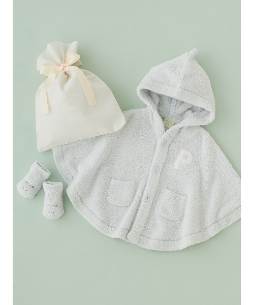 ラッピング済み】【BABY】パウダーアニマルポンチョ＆ソックスSET