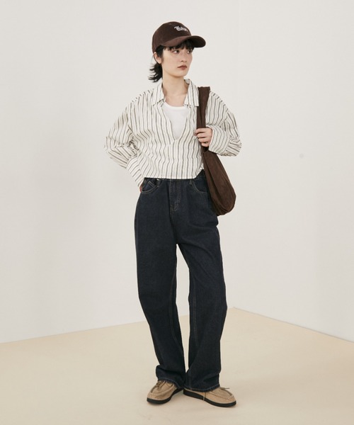 MERLOT(メルロー)の「【動画あり】マルチストライプショートスキッパーシャツ(シャツ/ブラウス・レディース・ブルー/ベージュ・FREE)」の15枚目の写真