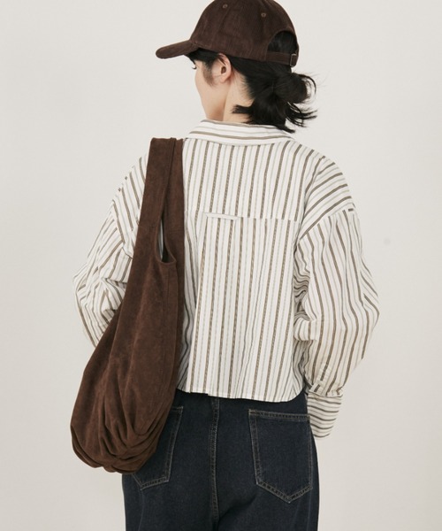 MERLOT(メルロー)の「【動画あり】マルチストライプショートスキッパーシャツ(シャツ/ブラウス・レディース・ブルー/ベージュ・FREE)」の14枚目の写真